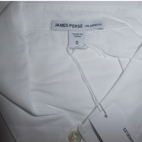 SALE James Perse Standard Men's Button Down Shirt White 0 (XS) 100% Cotton NEW - Picture 12 of 15